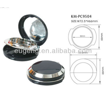 round plastic compact powder with mirror